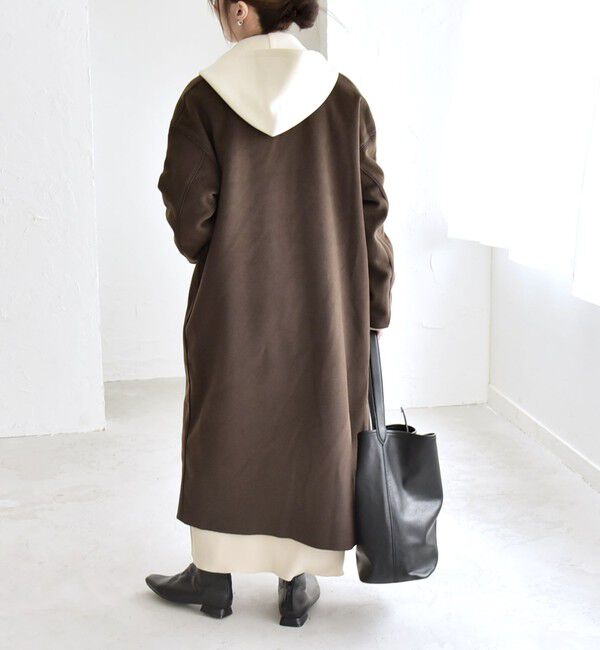 quaranciel「quaranciel: ダブル パイル ニット ロング チェスター コート」|チェスターコート|