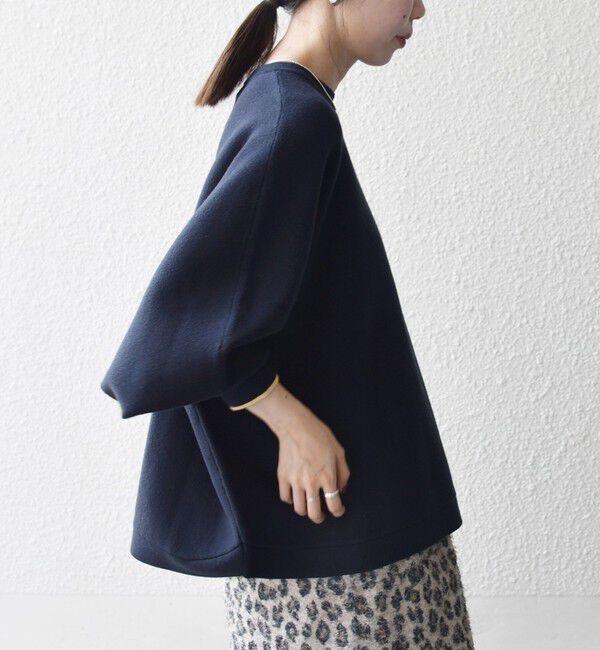 SHIPS any「SHIPS any:〈手洗い可能〉ダブルフェイス ボリュームスリーブ ニット プルオーバー」|ニット・セーター|