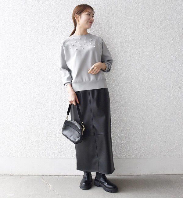 SHIPS any「SHIPS any:〈手洗い可能〉パールモチーフ ビジュー クルーネック ニット」|ニット・セーター|