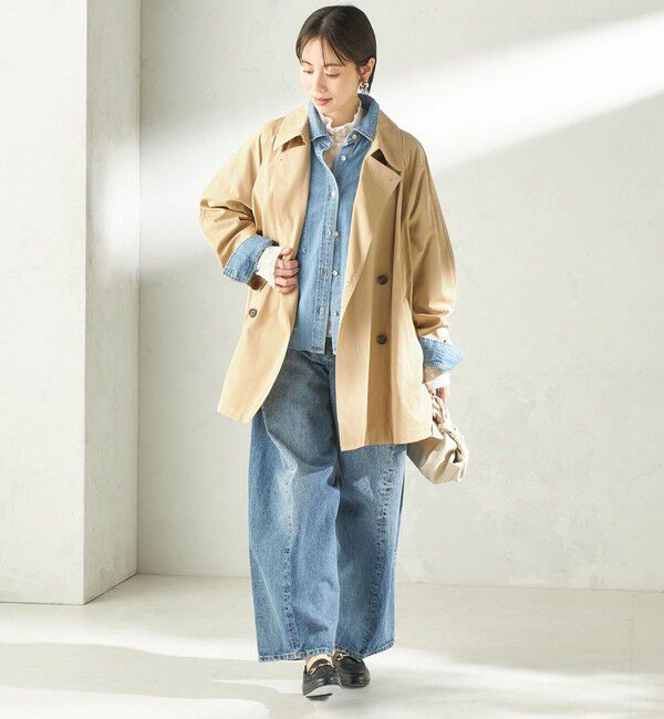 SHIPS for women「〈撥水加工〉バック ギャザー ドロスト ミディ丈 トレンチ コート」|トレンチコート|