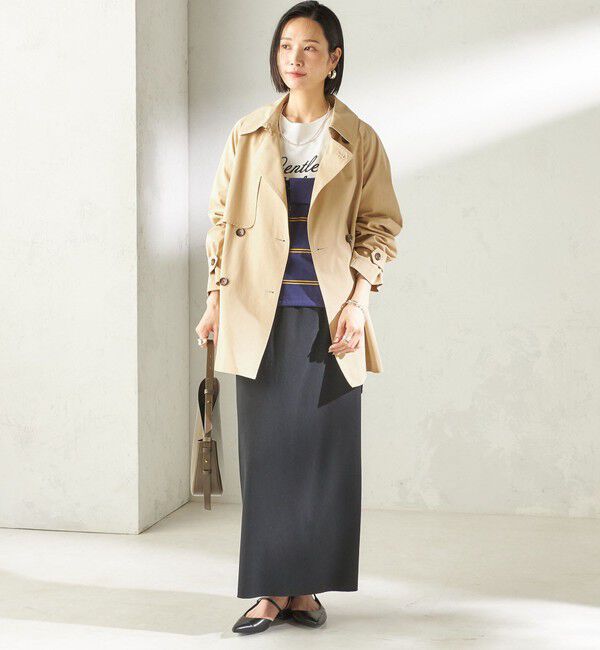SHIPS for women「〈撥水加工〉バック ギャザー ドロスト ミディ丈 トレンチ コート」|トレンチコート|