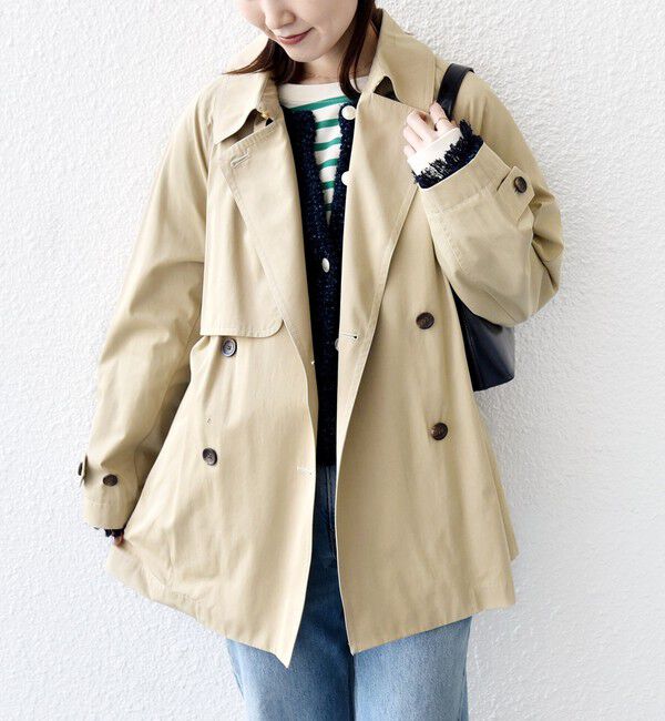 SHIPS for women「〈撥水加工〉バック ギャザー ドロスト ミディ丈 トレンチ コート」|トレンチコート|