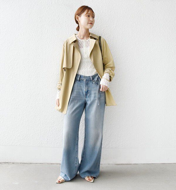 SHIPS for women「〈撥水加工〉バック ギャザー ドロスト ミディ丈 トレンチ コート」|トレンチコート|