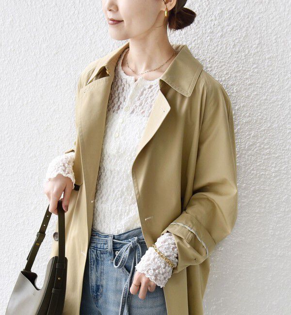 SHIPS for women「〈撥水加工〉バック ギャザー ドロスト ミディ丈 トレンチ コート」|トレンチコート|