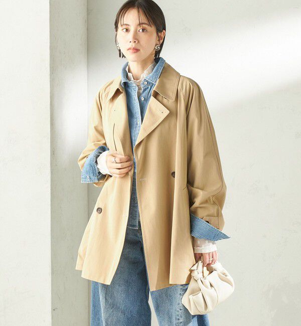 SHIPS for women「〈撥水加工〉バック ギャザー ドロスト ミディ丈 トレンチ コート」|トレンチコート|