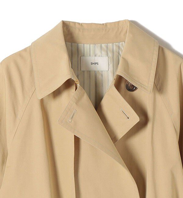 SHIPS for women「〈撥水加工〉バック ギャザー ドロスト ミディ丈 トレンチ コート」|トレンチコート|