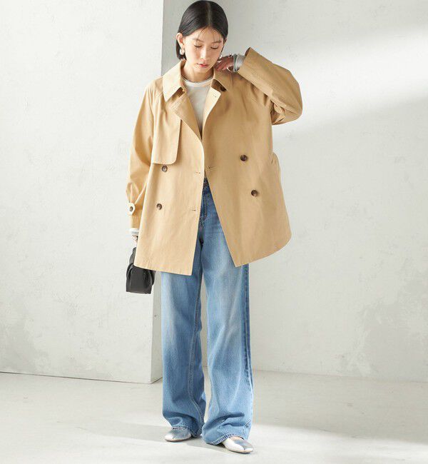 SHIPS for women「〈撥水加工〉バック ギャザー ドロスト ミディ丈 トレンチ コート」|トレンチコート|