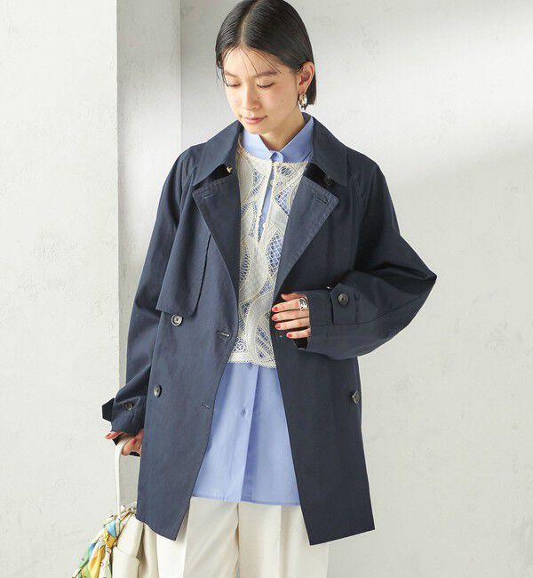 SHIPS for women「〈撥水加工〉バック ギャザー ドロスト ミディ丈 トレンチ コート」|トレンチコート|