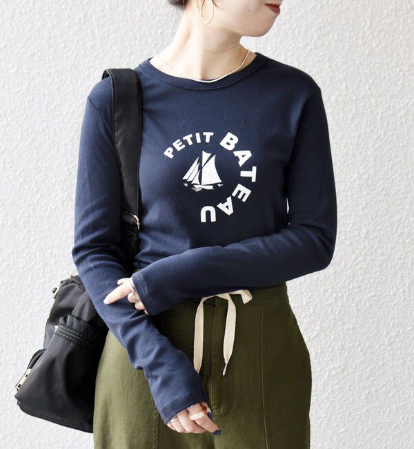 SHIPS any「【SHIPS any別注】PETIT BATEAU: プリント ロン TEE」|Tシャツ・カットソー|
