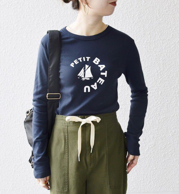 SHIPS any「【SHIPS any別注】PETIT BATEAU: プリント ロン TEE」|Tシャツ・カットソー|
