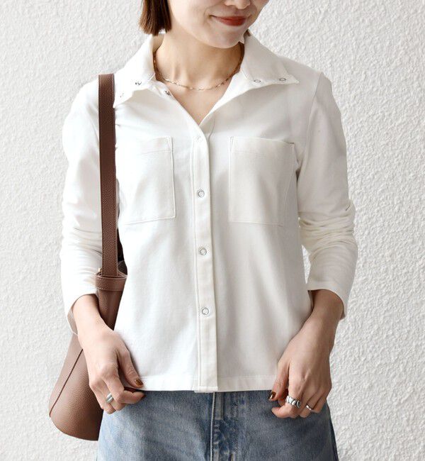 SHIPS any「SHIPS any:〈洗濯機可能〉インレイ リング スナップ ポケット カーディガン」|Tシャツ・カットソー|