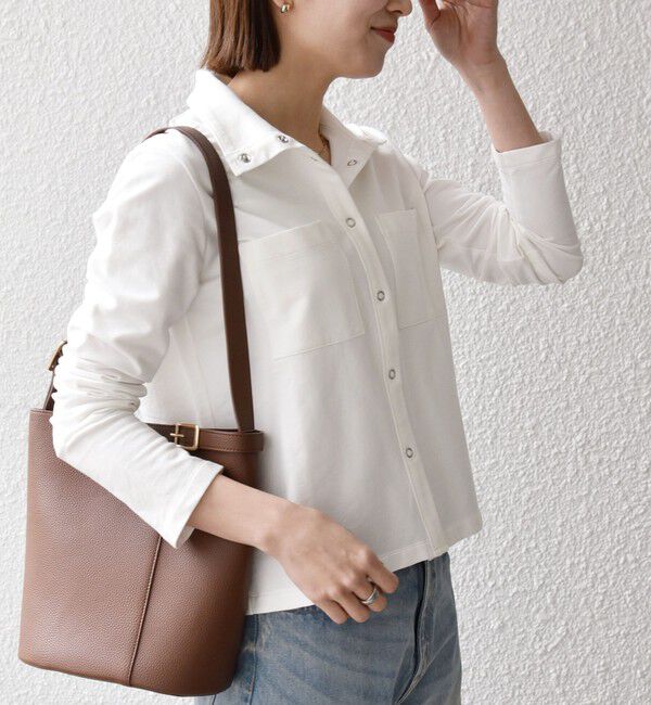 SHIPS any「SHIPS any:〈洗濯機可能〉インレイ リング スナップ ポケット カーディガン」|Tシャツ・カットソー|