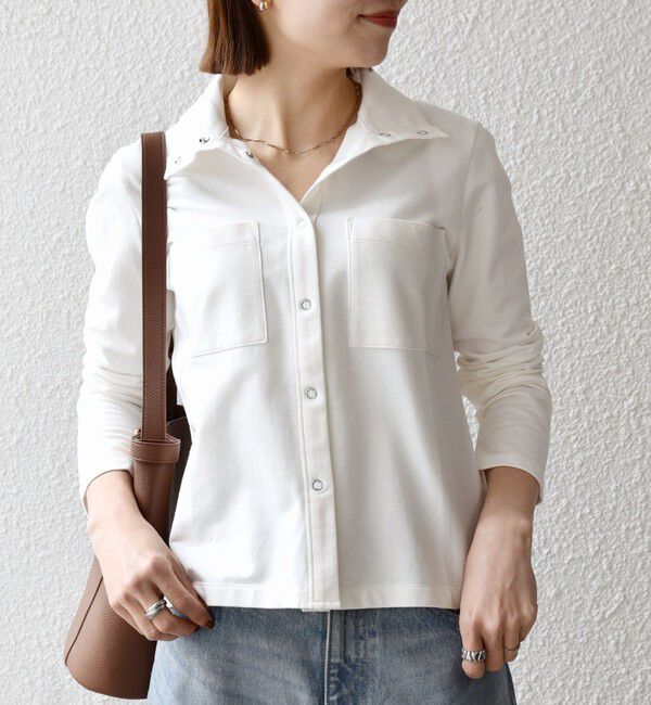 SHIPS any「SHIPS any:〈洗濯機可能〉インレイ リング スナップ ポケット カーディガン」|Tシャツ・カットソー|