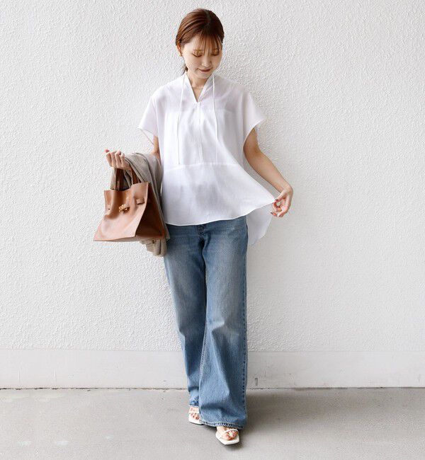 SHIPS for women「〈手洗い可能〉襟 フリル バック ギャザー ブラウス」|シャツ・ブラウス|