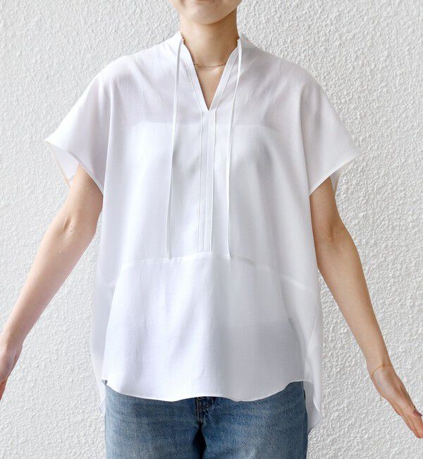 SHIPS for women「〈手洗い可能〉襟 フリル バック ギャザー ブラウス」|シャツ・ブラウス|