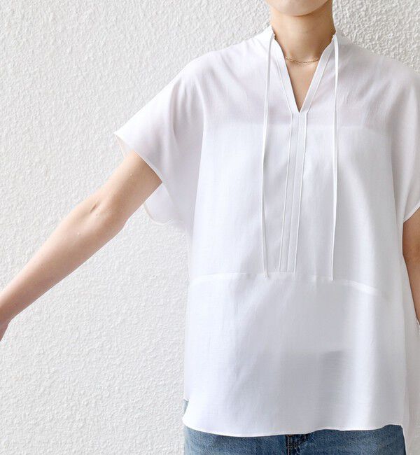 SHIPS for women「〈手洗い可能〉襟 フリル バック ギャザー ブラウス」|シャツ・ブラウス|