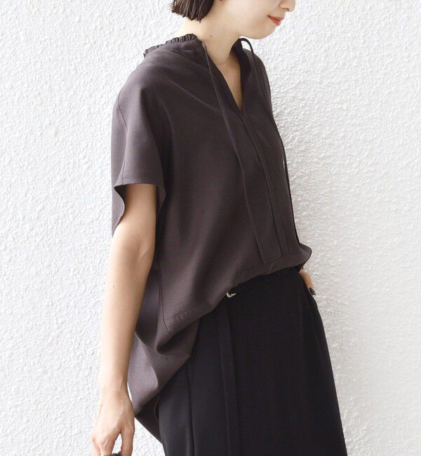 SHIPS for women「〈手洗い可能〉襟 フリル バック ギャザー ブラウス」|シャツ・ブラウス|