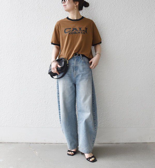 SHIPS any「【SHIPS any別注】THE KNiTS:〈洗濯機可能〉ロゴ プリント リンガー TEE」|Tシャツ・カットソー|