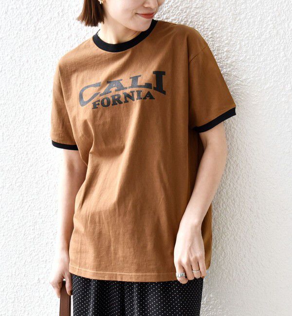 SHIPS any「【SHIPS any別注】THE KNiTS:〈洗濯機可能〉ロゴ プリント リンガー TEE」|Tシャツ・カットソー|