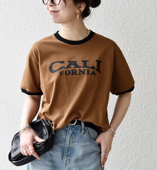 SHIPS any「【SHIPS any別注】THE KNiTS:〈洗濯機可能〉ロゴ プリント リンガー TEE」|Tシャツ・カットソー|