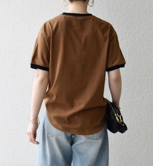 SHIPS any「【SHIPS any別注】THE KNiTS:〈洗濯機可能〉ロゴ プリント リンガー TEE」|Tシャツ・カットソー|