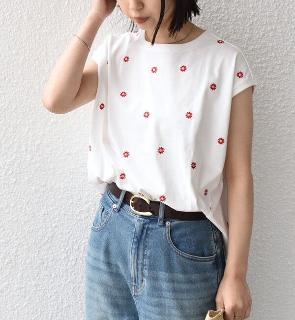 SHIPS Colors 「SHIPS Colors:〈洗濯機可能〉リンク フラワーエンブロイダリー カットソー 2」|Tシャツ・カットソー|