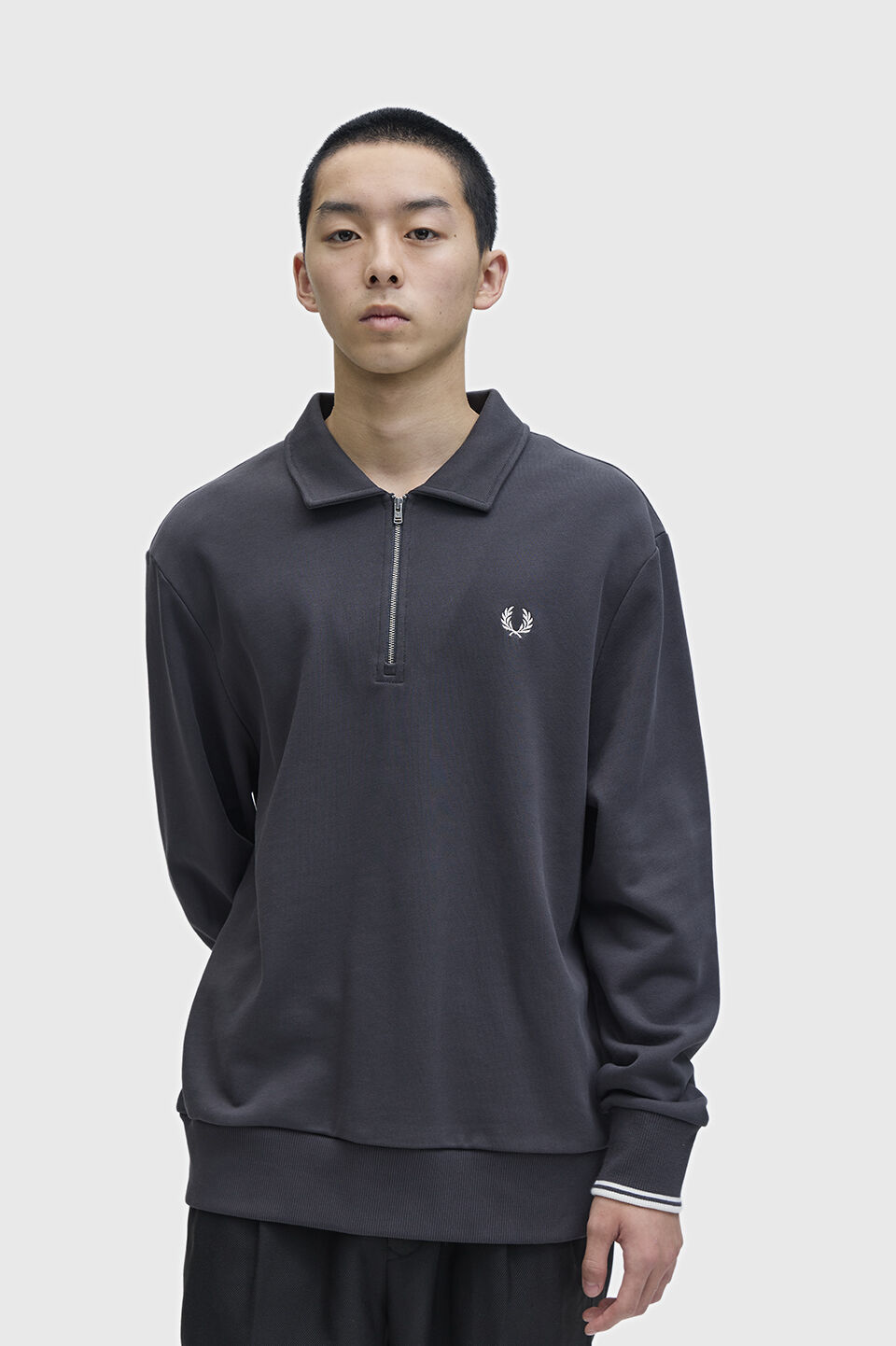 FRED PERRY 「Half Zip Collared Sweatshirt」|スウェット・ジャージ|ANCHOR GREY