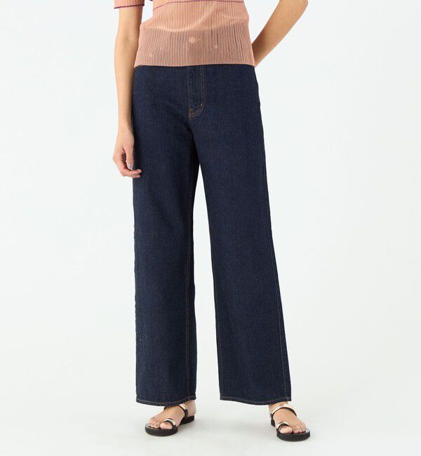 MACPHEE「デニム ワイドストレートパンツ」|デニム|