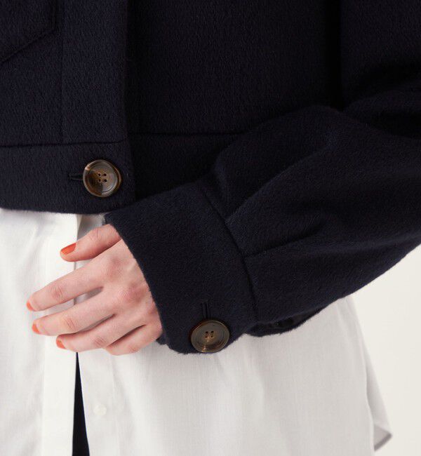 DES PRES「キッドモヘヤミニシャギー クロップドブルゾン」|ブルゾン・スタジャン|