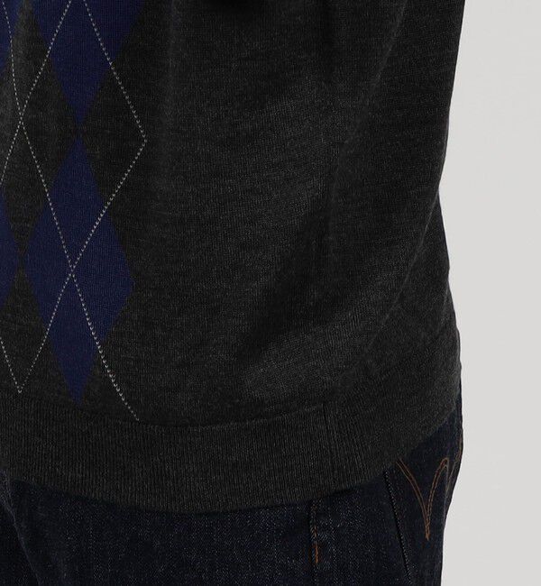 TOMORROWLAND MENS「ウールカシミヤシルク アーガイル クルーネックプルオーバー」|ニット・セーター|