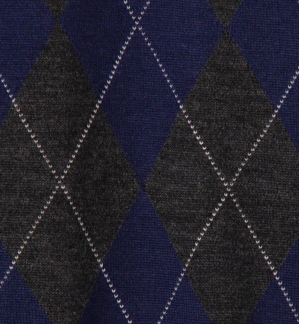 TOMORROWLAND MENS「ウールカシミヤシルク アーガイル クルーネックプルオーバー」|ニット・セーター|