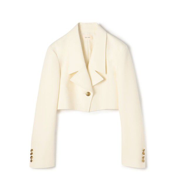 DES PRES「ソフトウールオックス クロップドジャケット」|テーラードジャケット|11 ホワイト