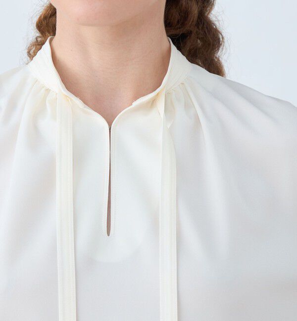 Ballsey「2-wayストレッチ タイ付きスタンドカラーブラウス」|シャツ・ブラウス|