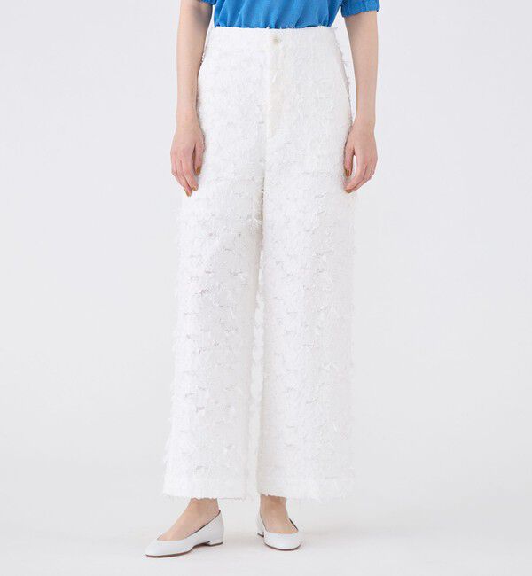 MACPHEE「フラワーカットジャカード セミワイドパンツ」|その他|