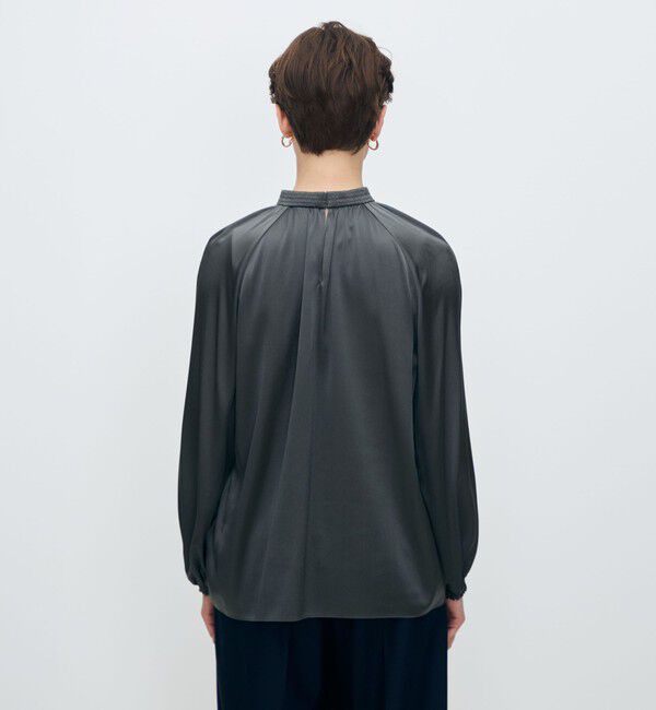 TOMORROWLAND collection「ウォッシャブルシルク シャーリングカラーブラウス」|シャツ・ブラウス|