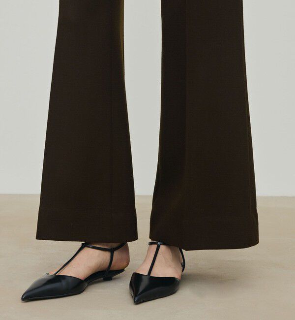 DES PRES「ナチュラルストレッチウール セミフレアパンツ」|スラックス|