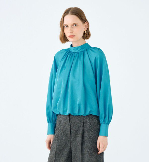 Ballsey「コットンシルクサテン 2-wayボウタイブラウス」|シャツ・ブラウス|