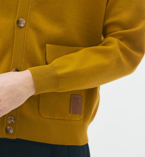 CABaN「コットンカシミヤ フラップポケットニットブルゾン」|カーディガン|