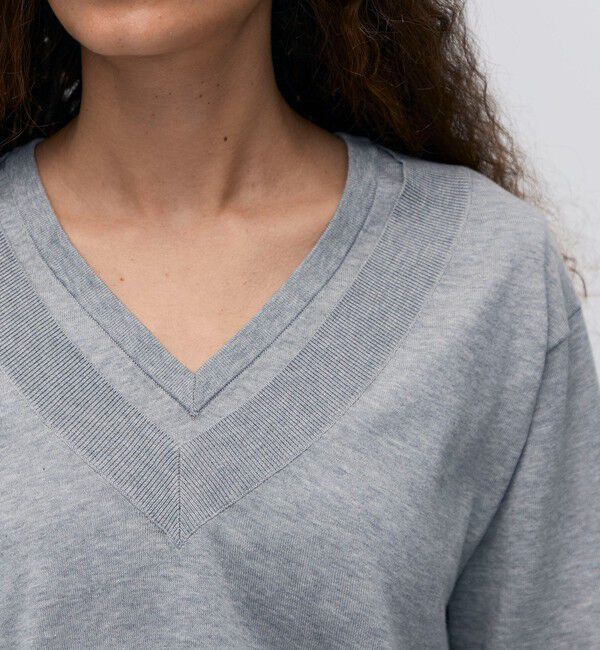BACCA「ハイゲージコットン レイヤードVネックプルオーバー」|ニット・セーター|