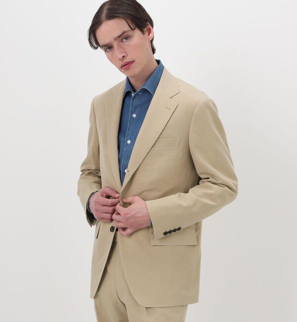 TOMORROWLAND MENS「シルクコットンリネン シングルブレステッド 3Bジャケット」|テーラードジャケット|