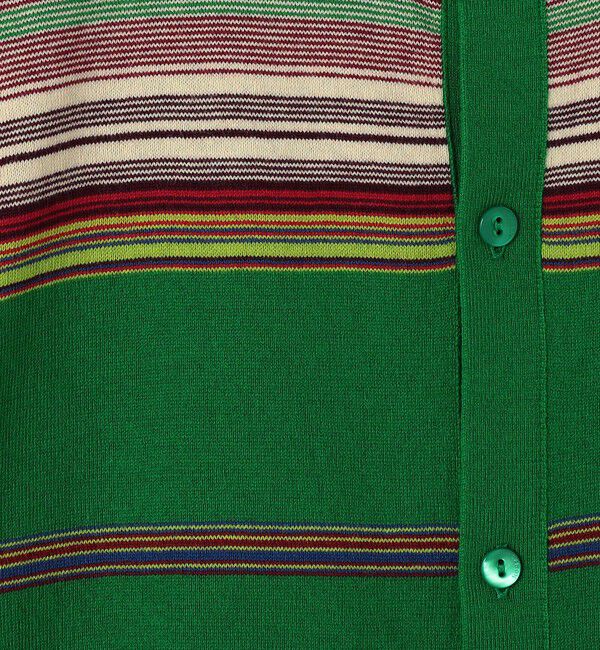 CABaN「コットンカシミヤマルチボーダー クルーネックカーディガン」|カーディガン|