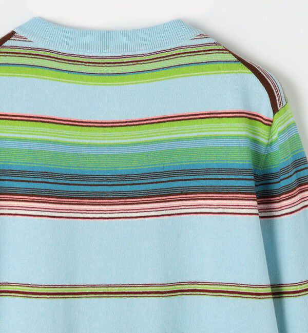 CABaN「コットンカシミヤマルチボーダー クルーネックカーディガン」|カーディガン|