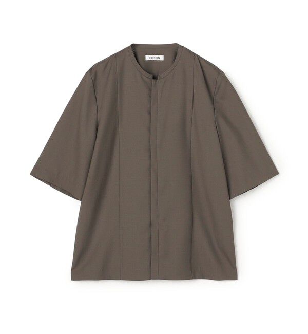 Edition「Super120'sウォッシャブルウール ハーフスリーブシャツ」|シャツ・ブラウス|16 グレー系