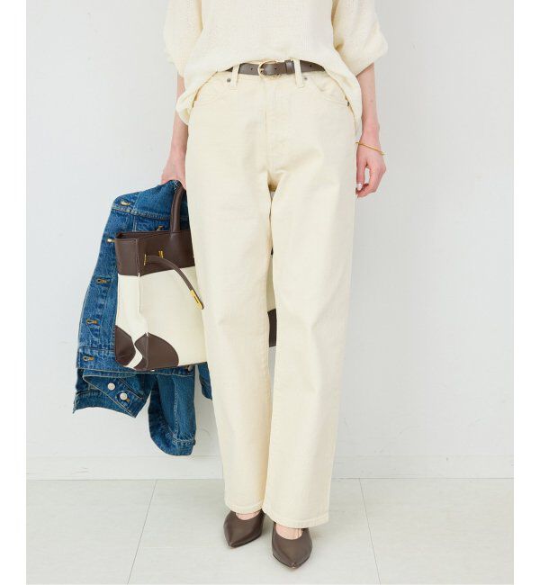 SLOBE IENA「《一部店舗・WEB限定カラーあり/追加5》LE DENIM ストレートパンツ」|デニム|イエロー