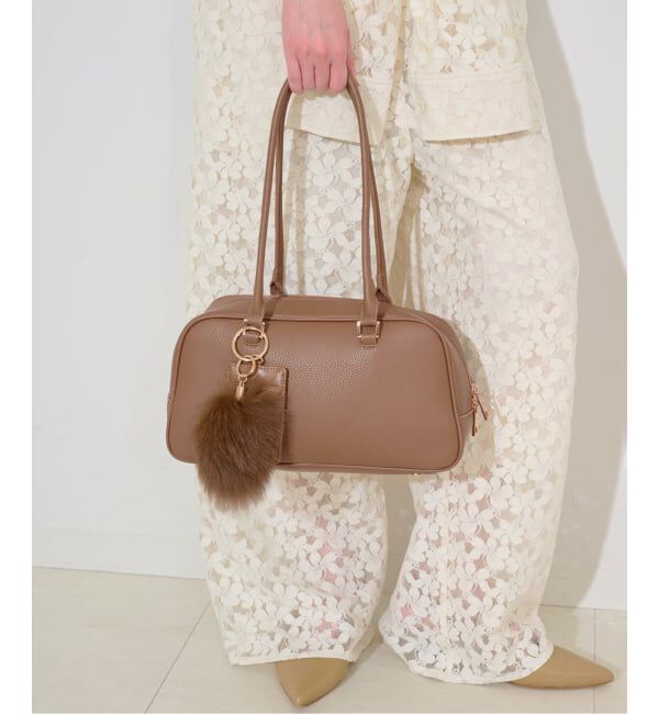 SLOBE IENA「《追加》SLOBE ロングハンドルボストン」|ボストンバッグ|キャメル