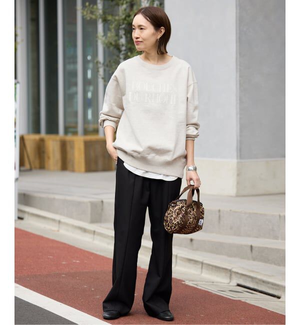 SLOBE IENA「《WEB限定/追加》フロッキープリントオーバースウェット」|スウェット・ジャージ|