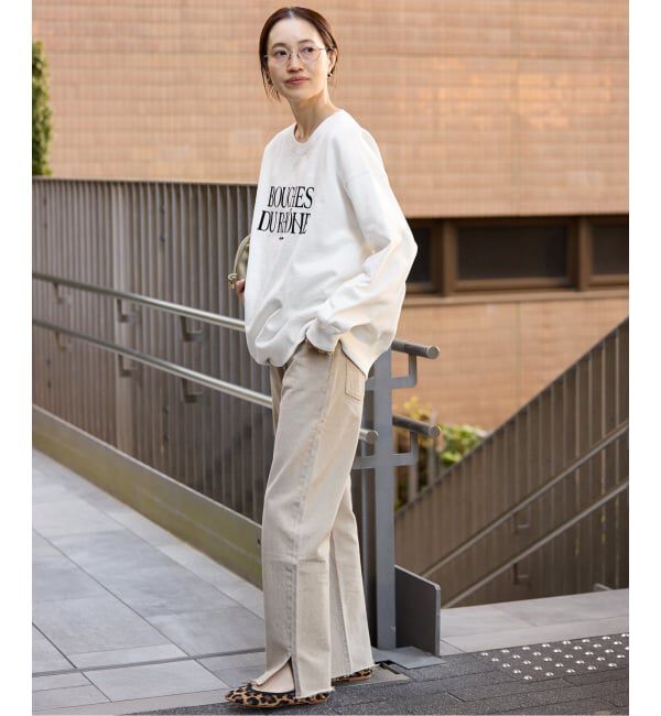 SLOBE IENA「《WEB限定/追加》フロッキープリントオーバースウェット」|スウェット・ジャージ|