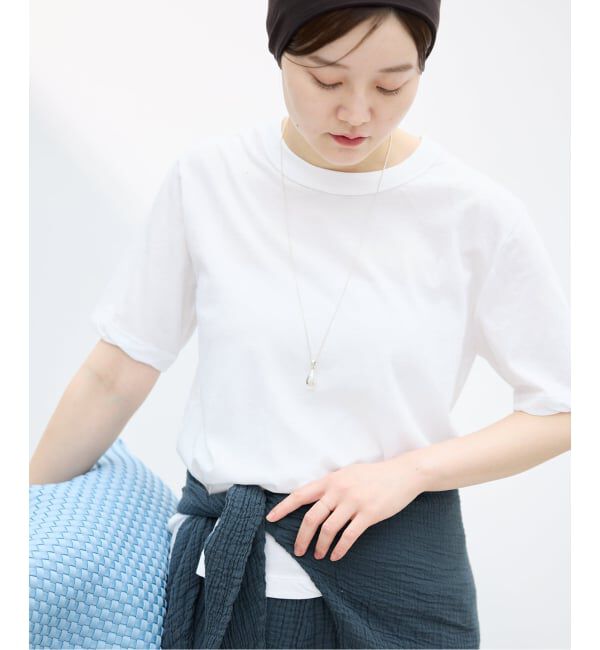 IENA「《予約》ATON/エイトン FRESCA SINGLE JERSEY SS EX Tシャツ」|Tシャツ・カットソー|ホワイト