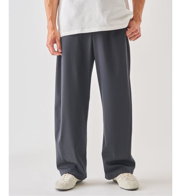 EDIFICE「《予約》ハイツイスト ストライプ 3D トラウザー」|スラックス|ネイビー