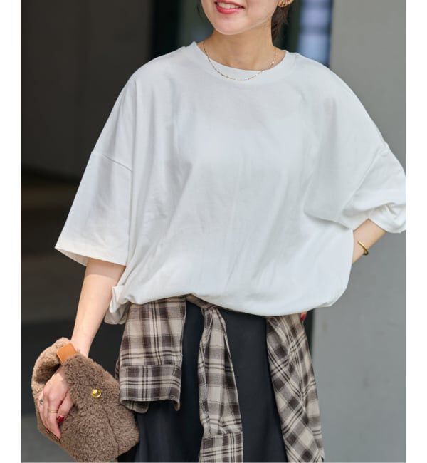 JOURNAL STANDARD relume「《追加6》ギャザーヘムショートスリーブTシャツ」|Tシャツ・カットソー|ホワイト